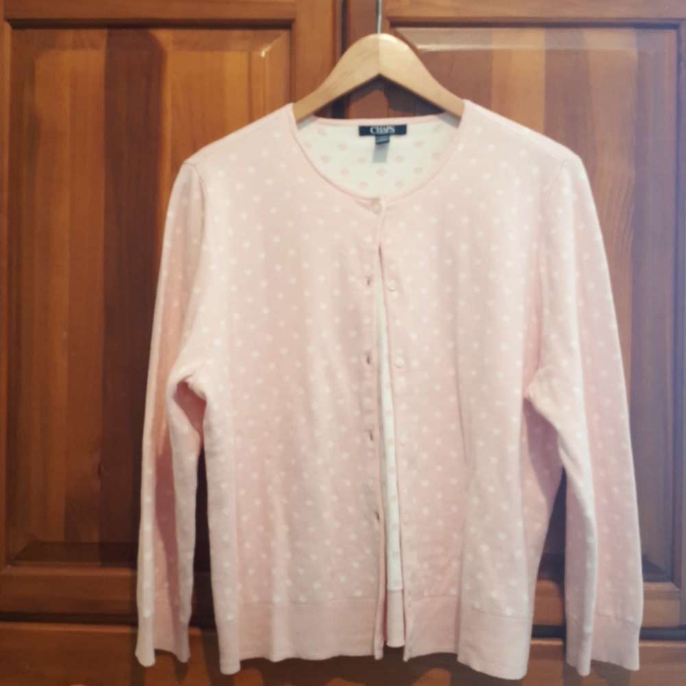 Pink polka dot cardigan